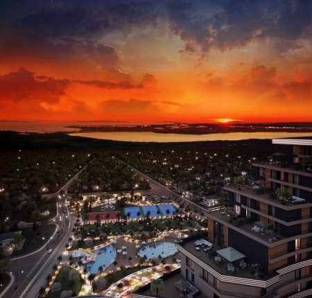 Exterior image - Sea & Lake View Apartments for Sale in 5-Star Complex in Büyükçekmece-Istanbul - 24015